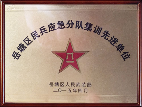 岳塘區(qū)民兵應(yīng)急分隊集訓先進單位